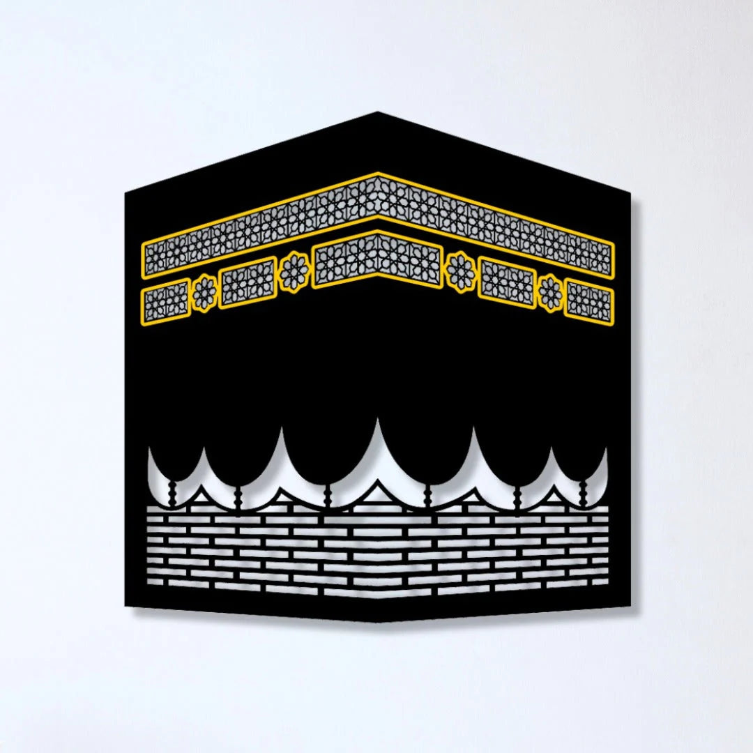 LED Wall Art Inspired by the Kaaba – Elegant Islamic Home Decoration (12x12 inches)