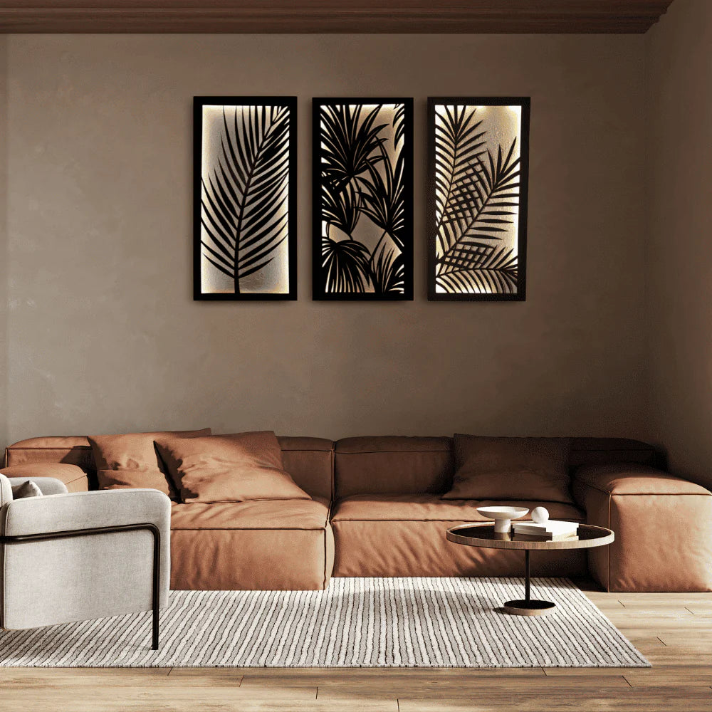 Luminous Tropical Panel - (Set of 3 Frames)